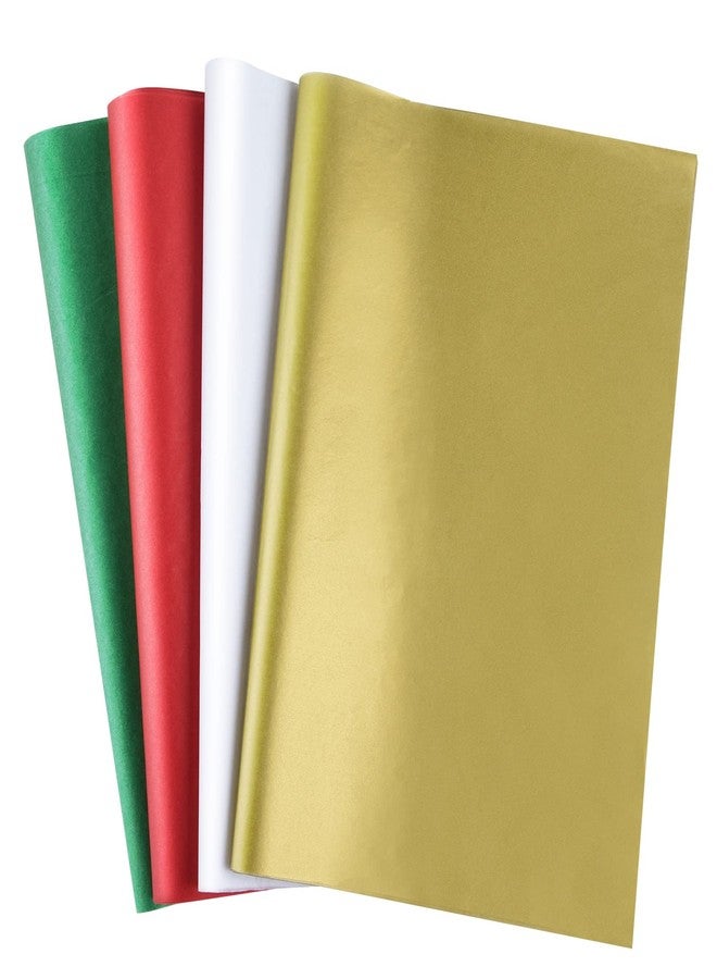 MIAHART 60 Sheets Christmas Tissue Paper Bulk 50x35cm Red Green White and Gold Christmas Wrapping Paper for DIY and Craft Gift Bags Packaging Decorations - Image 1